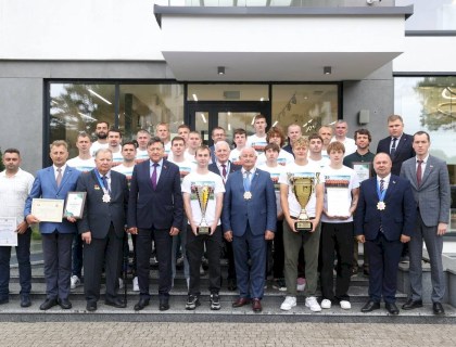 Чествование СК Строитель -чемпионов и обладателей Кубка Республики Беларусь по хоккею на траве 